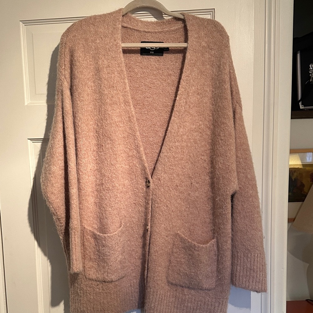 UGG Women's Cardigan in Soft Tan Wool, Alpaca, Nylon